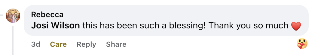 Testimonial from Rebecca